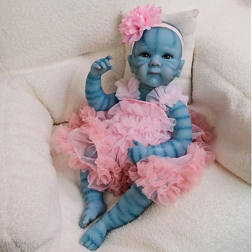 ROSHUAN Realistic Renaissance Avatar Dolls Girl 18 Inch 48cm Newborn Anatomically Correct Baby Girl Avatar Full Silicone Vinyl Real Life Reborn Baby Dolls Soft Body Weighted Toy