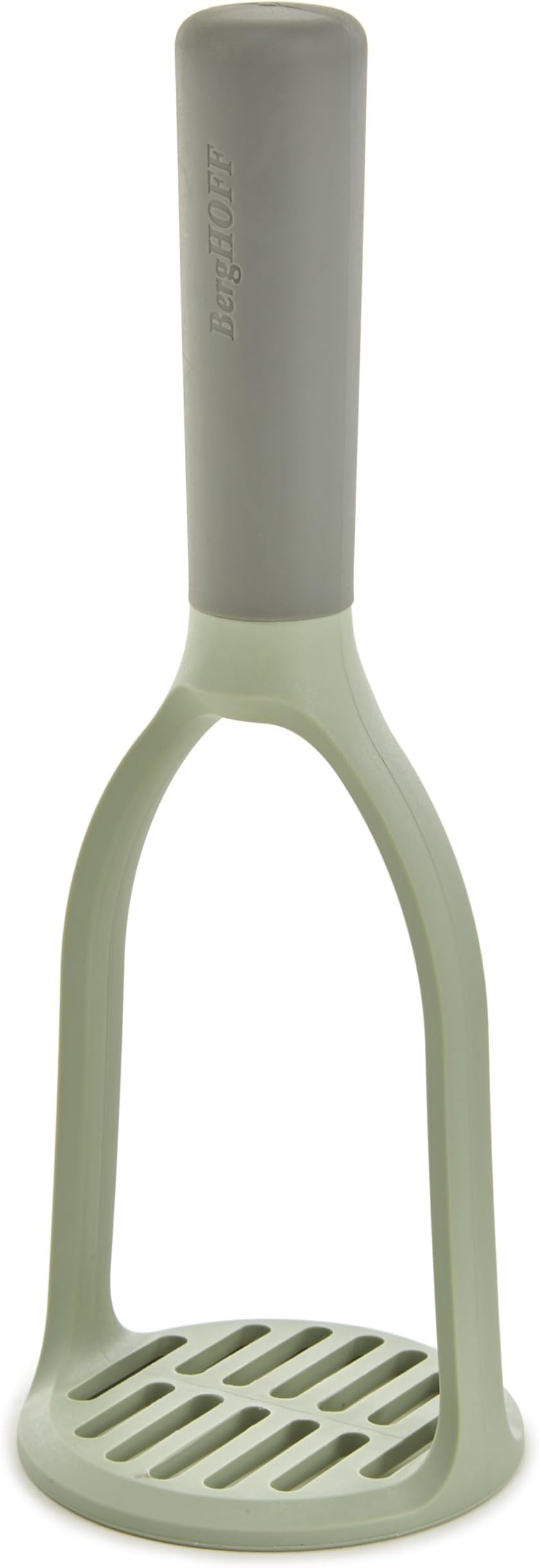 Balance Nylon Potato Masher 3.25" x 9.25", Recycled Material, Soft-touch Handle, Slotted Plate, For Avocado, Beans, Lightweight, Heavy Duty, Safe Grip