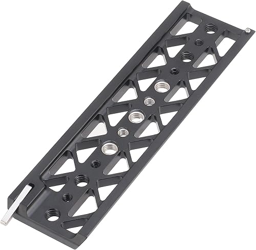 Miniatura 2 de FocusFoto Placa de puente de cola de milano de 8 pulgadas, placa base de trípode inferior, soporte de placa base ligera para Tilta Standard Camera