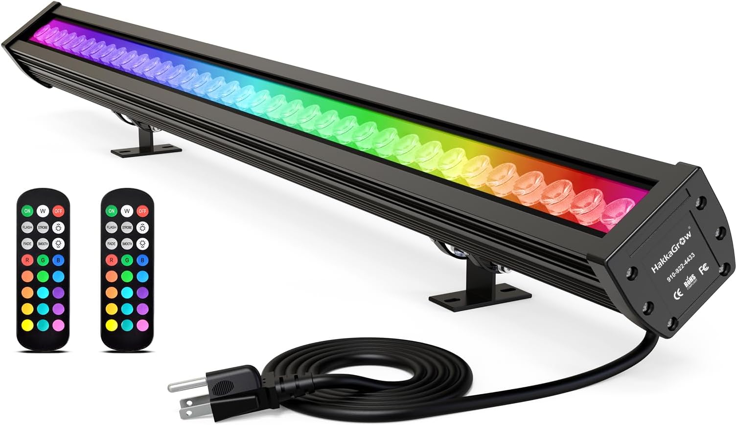 AONELAS 144W LED Wall Washer Light with RF Remote, 40" RGBW Color Changing Linear Wall Wash Light Bar, Waterproof Landscape LED Spotlights for Outdoor Indoor Lighting Projects, AC120V