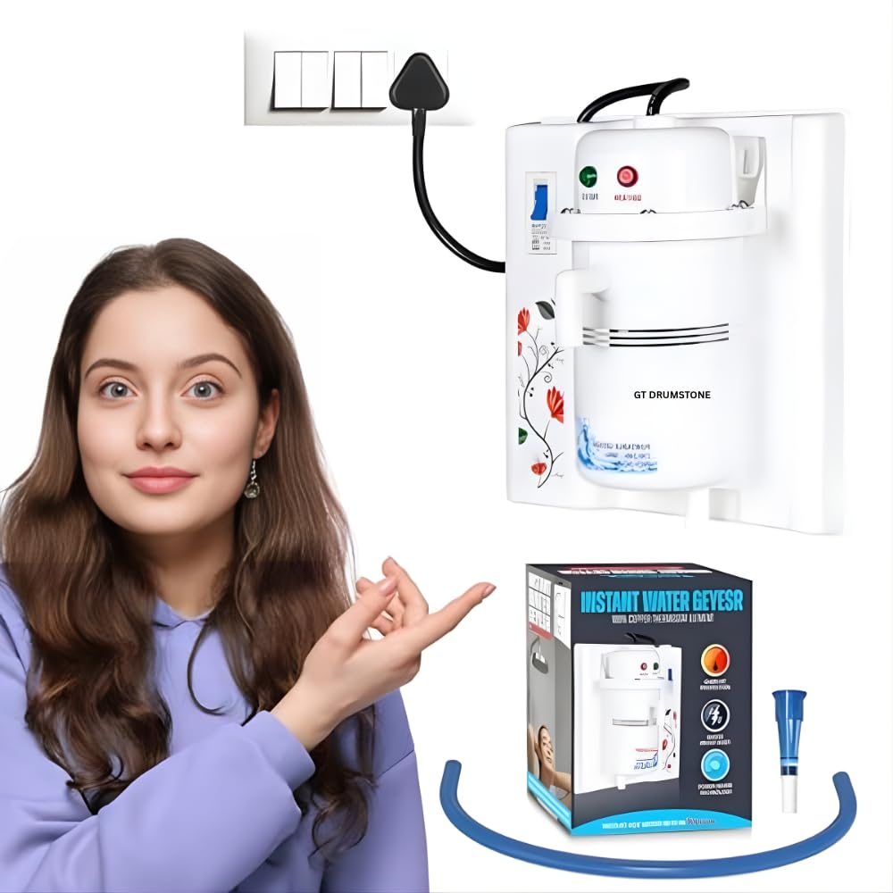 Drumstone® 𝟏𝟓 𝐘𝐞𝐚𝐫𝐬 𝐆𝐮𝐚𝐫𝐚𝐧𝐭𝐞𝐞 1L Instant Portable Water Heater Geyser with MCB & Auto Cut Off | ABS Plastic Body, Copper Heating Element |Fast Heating Mini Geyser for Bathroom, Kitchen-image-29