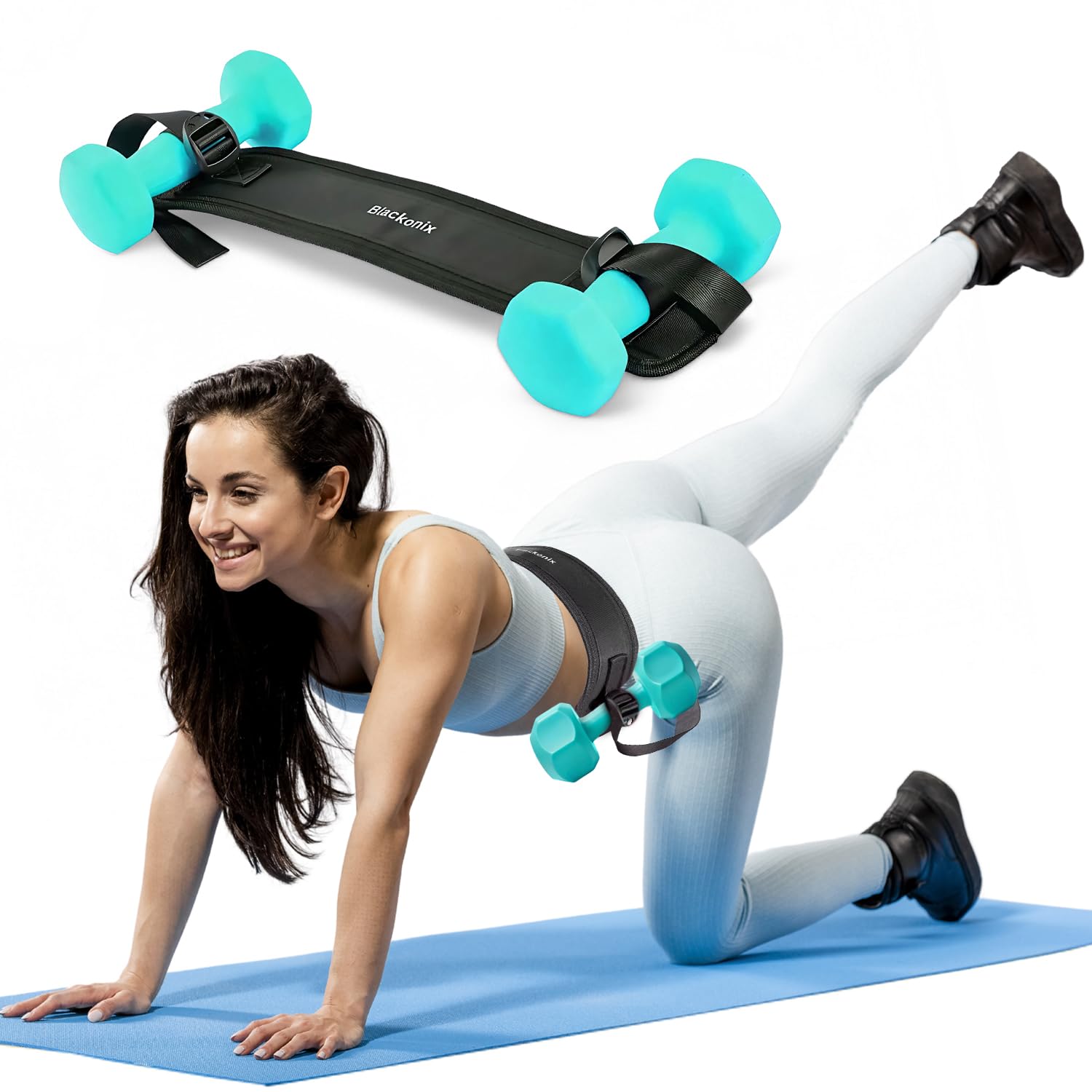 Blackonix Hip Thrust Belt for Glute Training – Adjustable Booty Workout Strap for Dumbbells – Weight Lifting Belt for Squats, Lunges, Reverse Thrusts – Home & Gym Glute Activation Gear