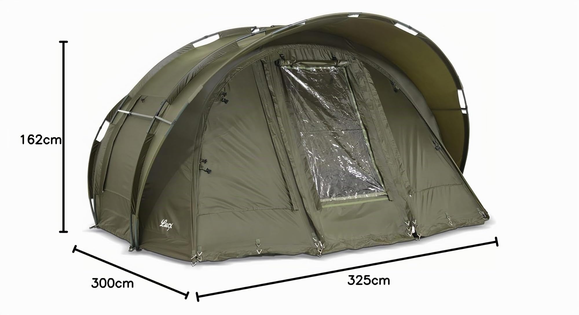 Lucx Leopard Bivvy - Tienda de campaña de Pesca para 2 a 3 Hombres, Tienda de campaña de Pesca de Carpa de 10.000 mm, Verde Oliva, 1-3 Tiendas de campaña