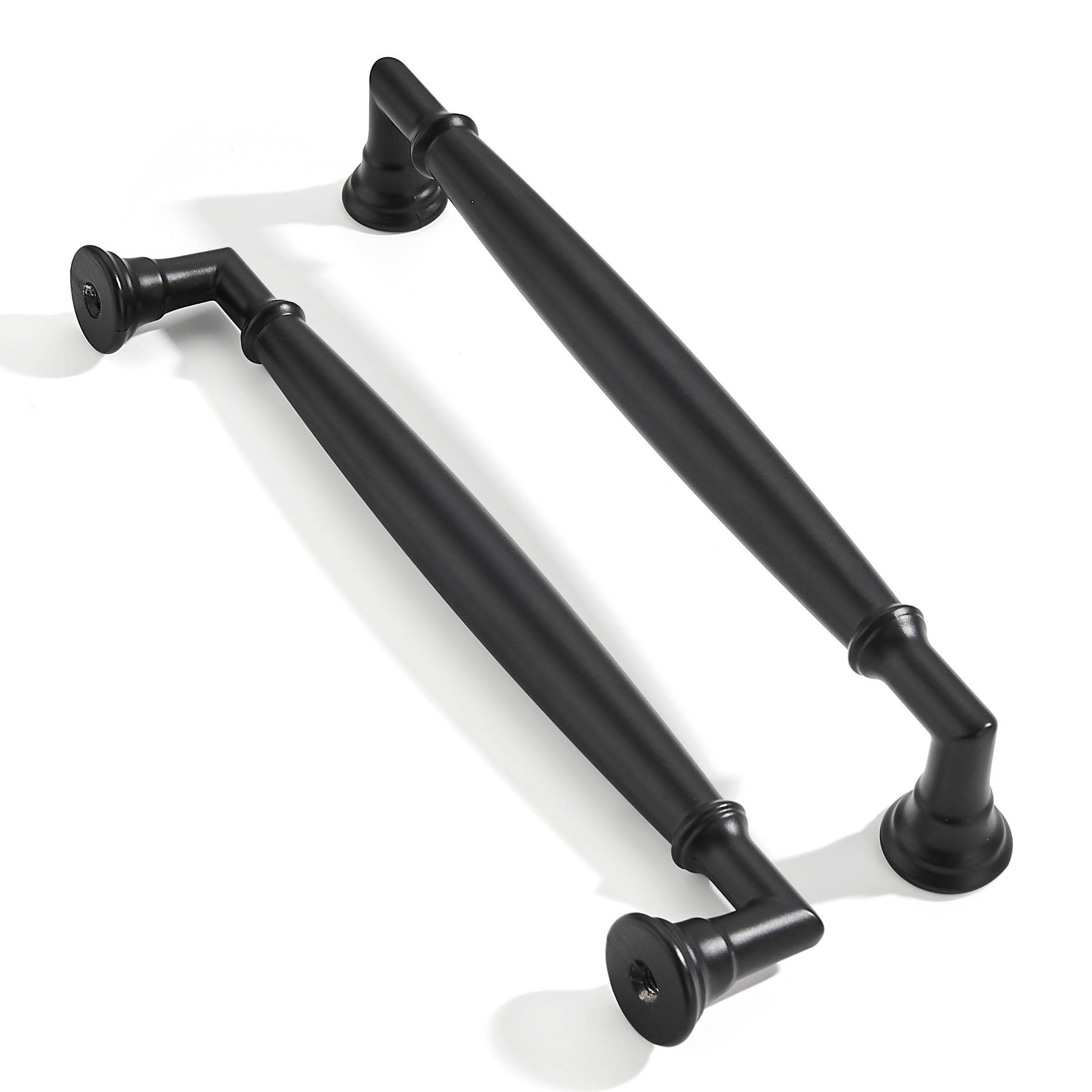 ZAUYX 2 Pack 6 Inch Hole Center Matte Black Cabinet pulls Solid Heavy Duty Cabinet Pull Cabinet Handles Kitchen Cabinet Hardware Vanity Handles