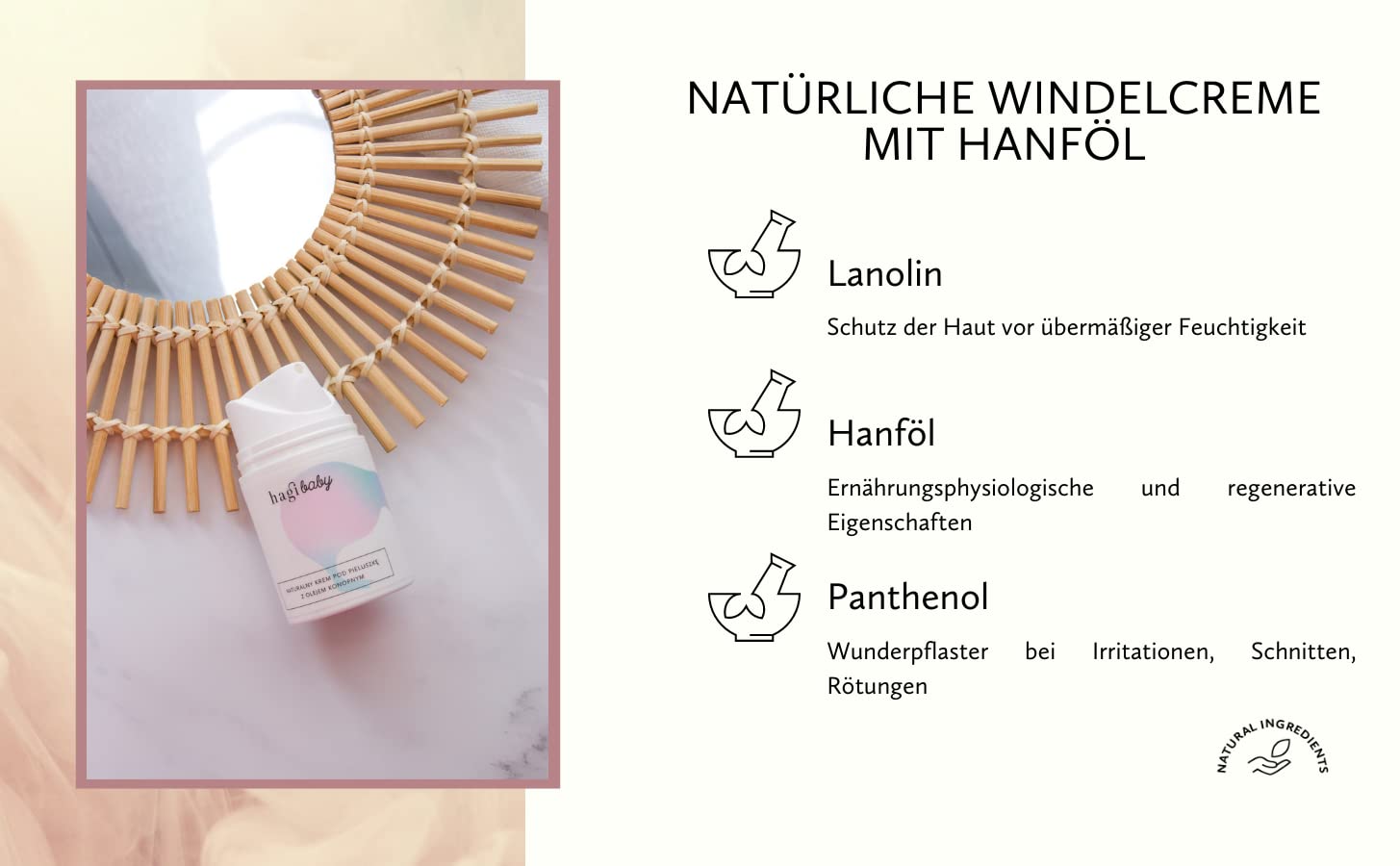 Hagi Naturalny krem pod pieluszk? z olejem konopnym 50 ml