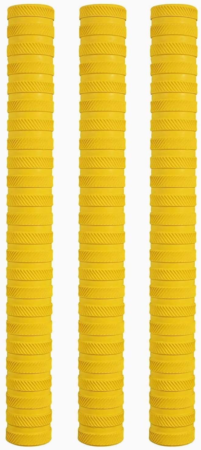 Skyhi Premium Chevron Pack of 3 Cricket bat grip- Grips For Cricket Bats | Excellent Shock Absorption Rubber Cricket Bat Grips (Chevron Ring Yellow)