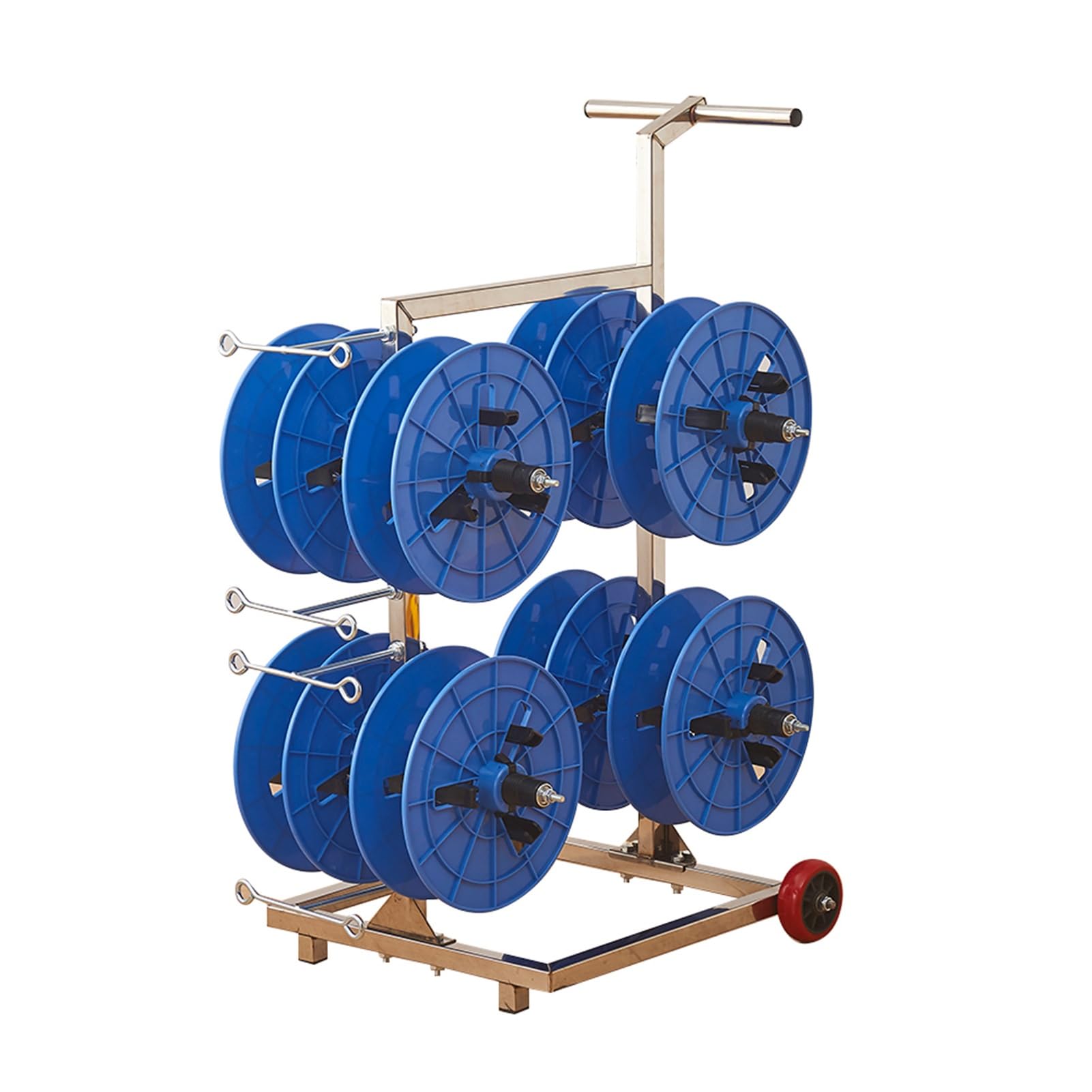 WDSOPK Wire Spool Rack,Cable Reel Holder and Dispenser,Multi-Spool,4 Rods for Electricians Workshop Warehouse (Blue 8 Rods Wire)
