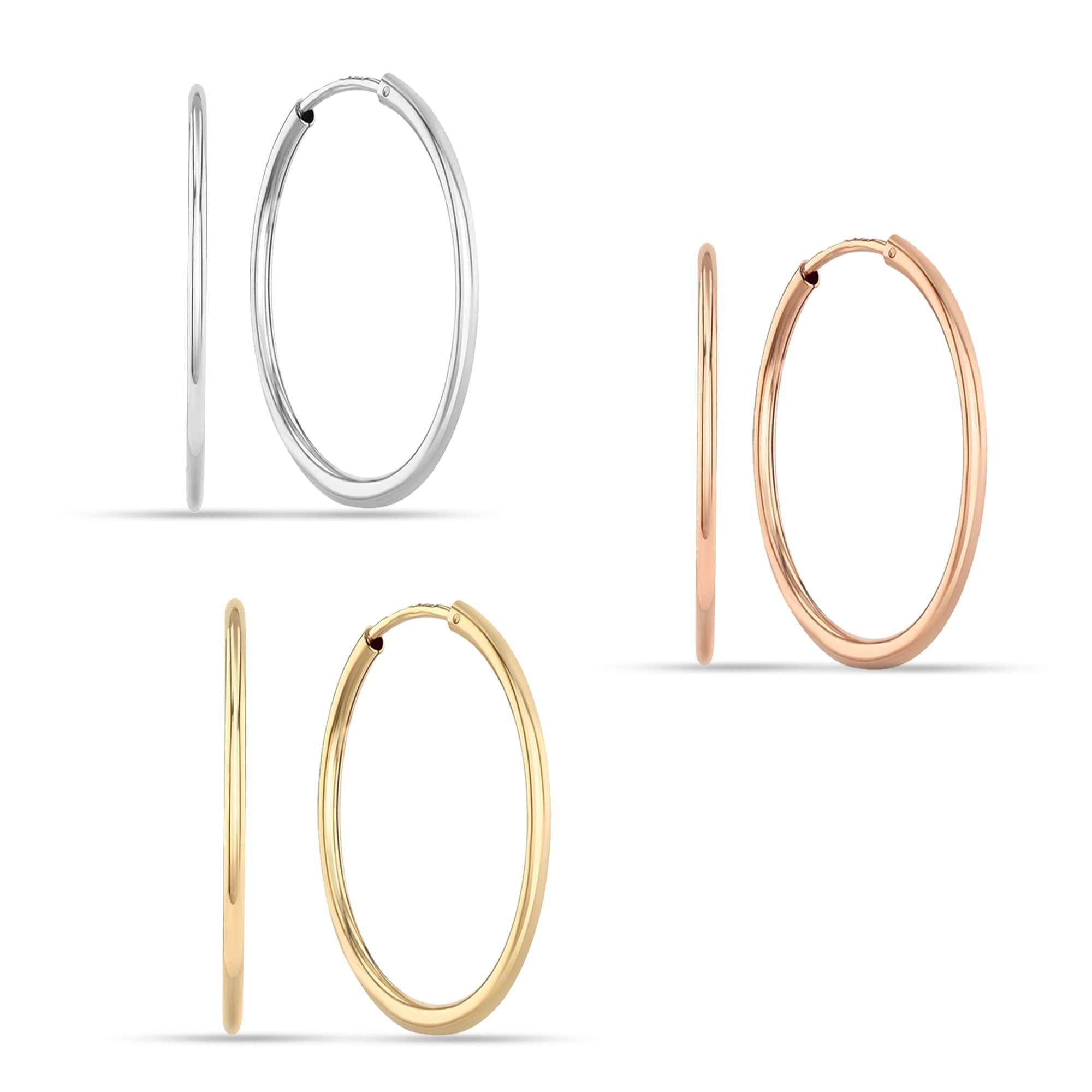 Charmsy 925 Sterling Silver Elegant 925 Sterling Silver Endless Hoop Earrings, Multi