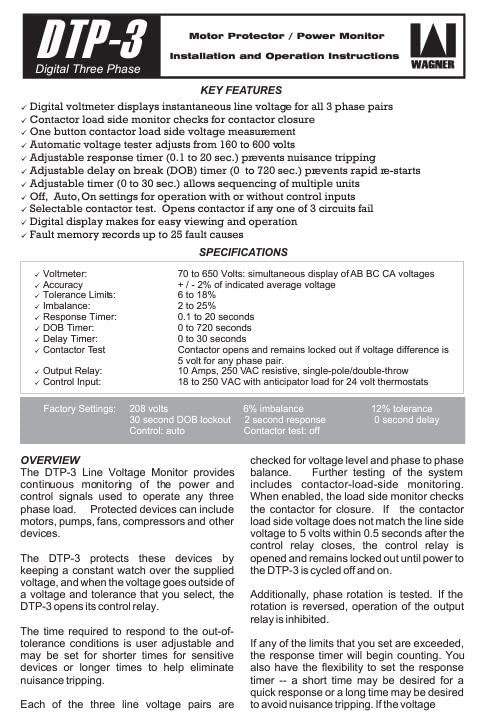 DTP-3 Digital Three Phase Voltage Monitor