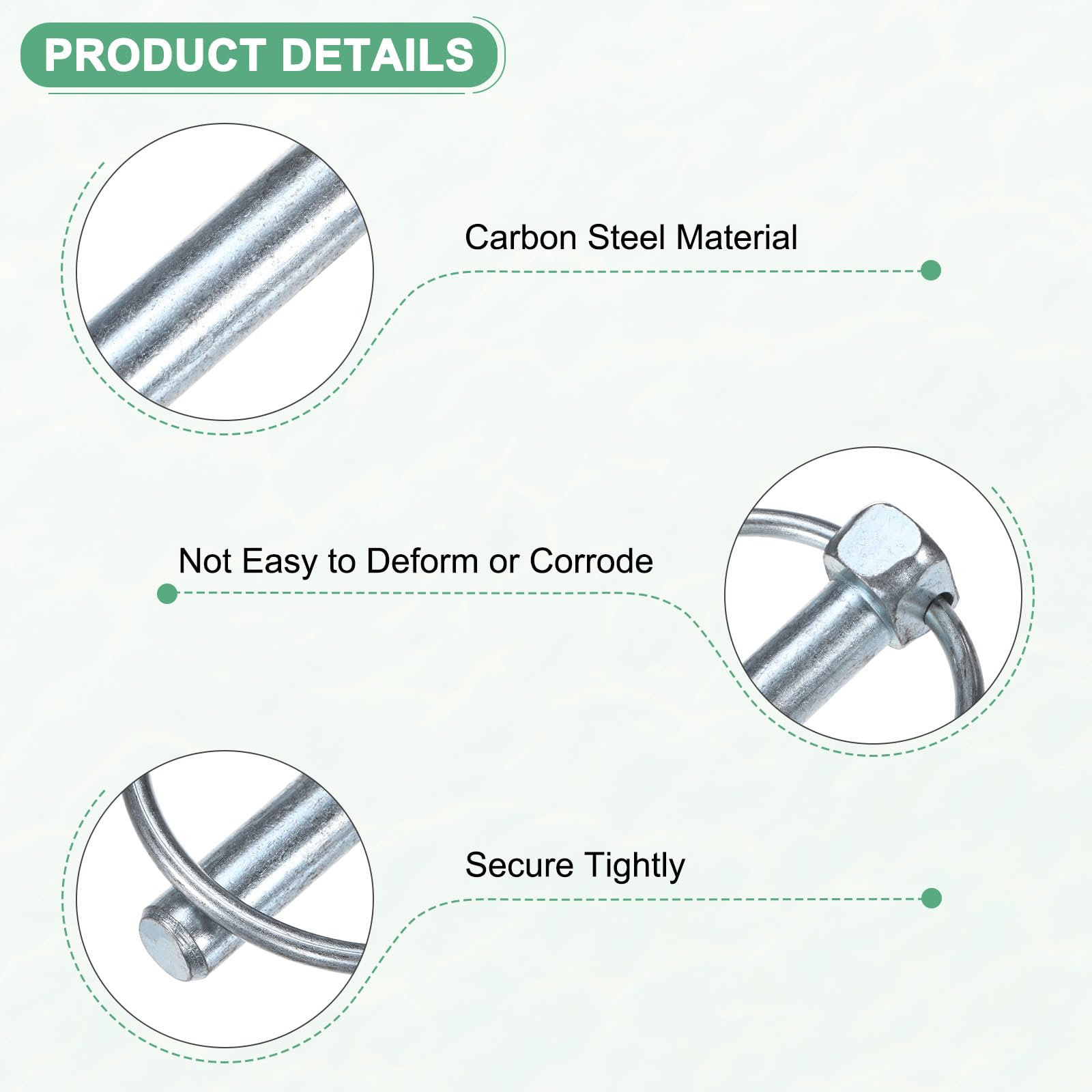 M METERXITY 4-Pack 25/64" Linch Pin with Ring - Image 2