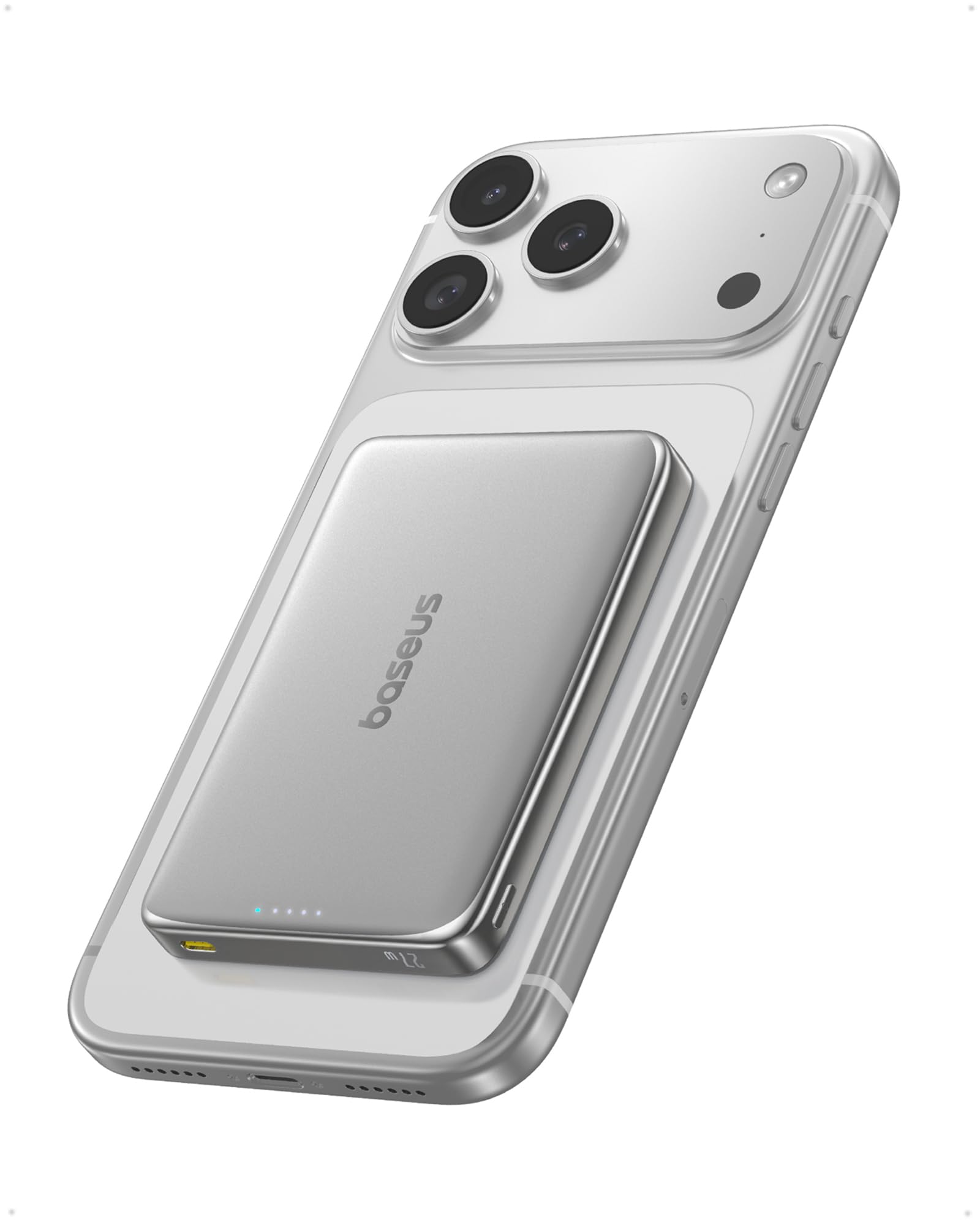 Baseus Picogo Power Bank, 0.5" Ultra Slim 10000mAh MagSafe Portable Charger, 27W Fast Charging Magnetic Battery Pack, Upgraded Polished Alloy Wireless