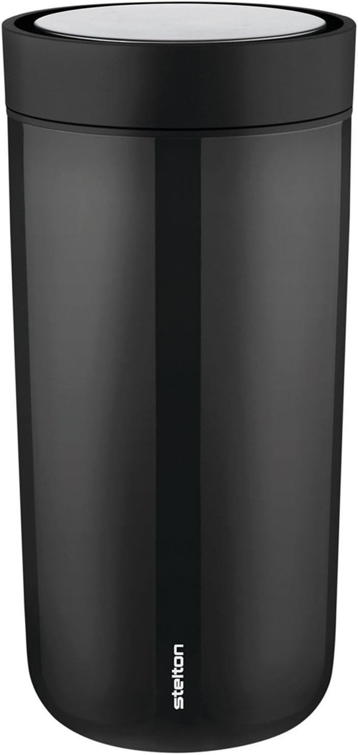 Stelton To Go Click, Thermal Cup, Vacuum Mug, One-Handed Clasp, Stainless Steel, Plastic, Black, 340 ml, 580-1