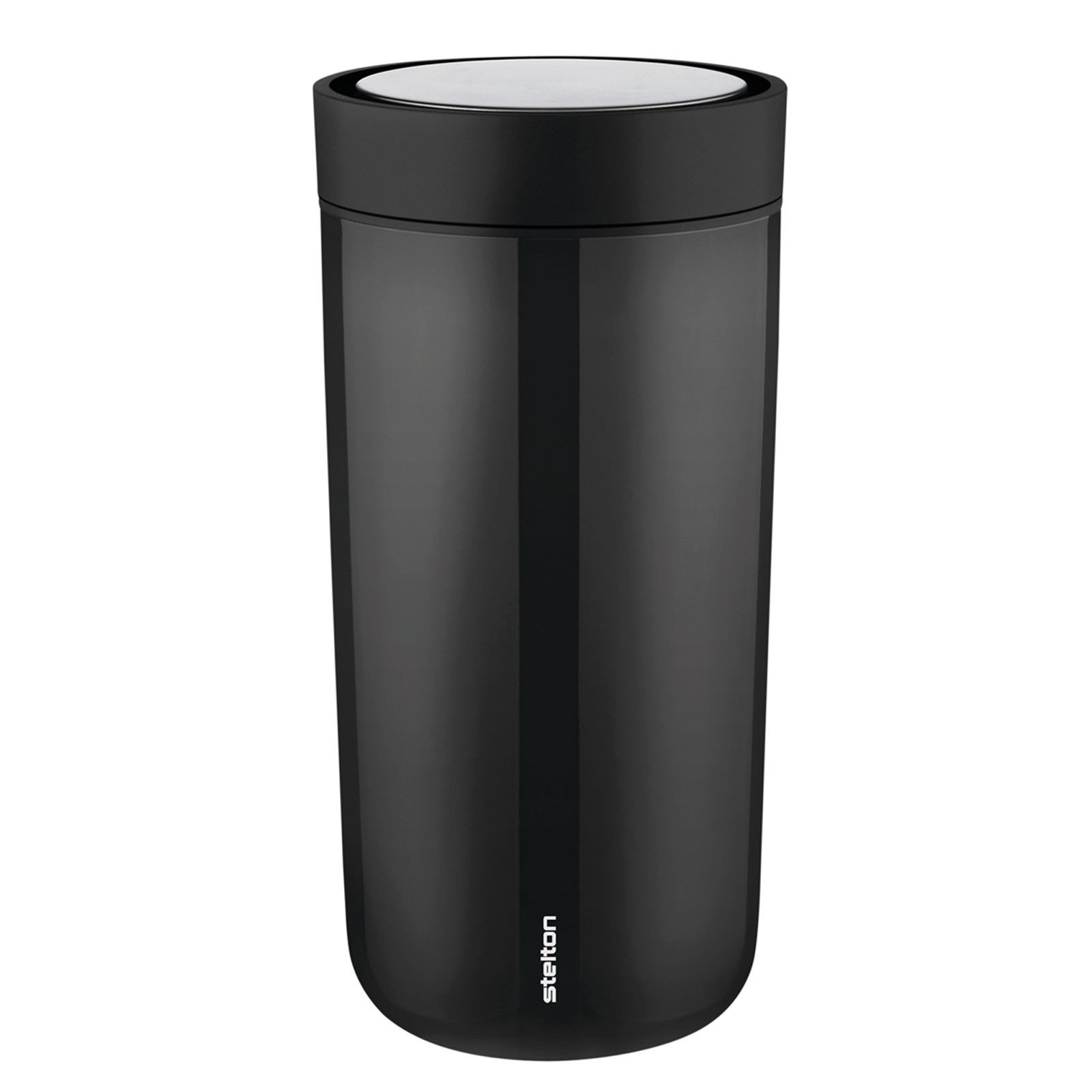 Stelton To Go Click, Thermal Cup, Vacuum Mug, One-Handed Clasp, Stainless Steel, Plastic, Black, 340 ml, 580-1