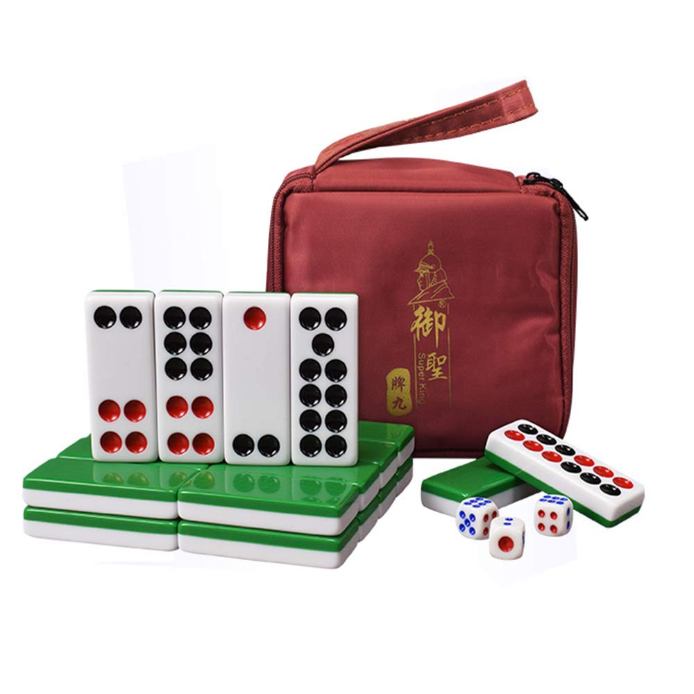 YYYUE 2.55 Inches, Heavy Sense Melamine Fall-Resistant Pai Gow, High-End Full Solid Casino Game Dominoes, Home Party Game,Green