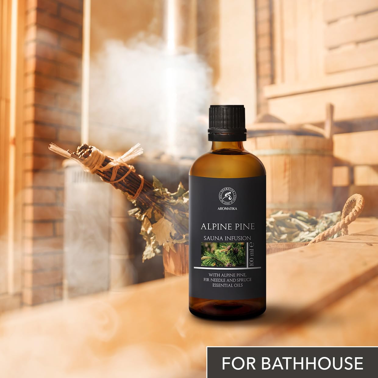 Huile Essentielle de Pin Alpin Infusion pour Sauna 100ml - Arôme de Conifère pour Sauna - Aromathérapie Relaxation