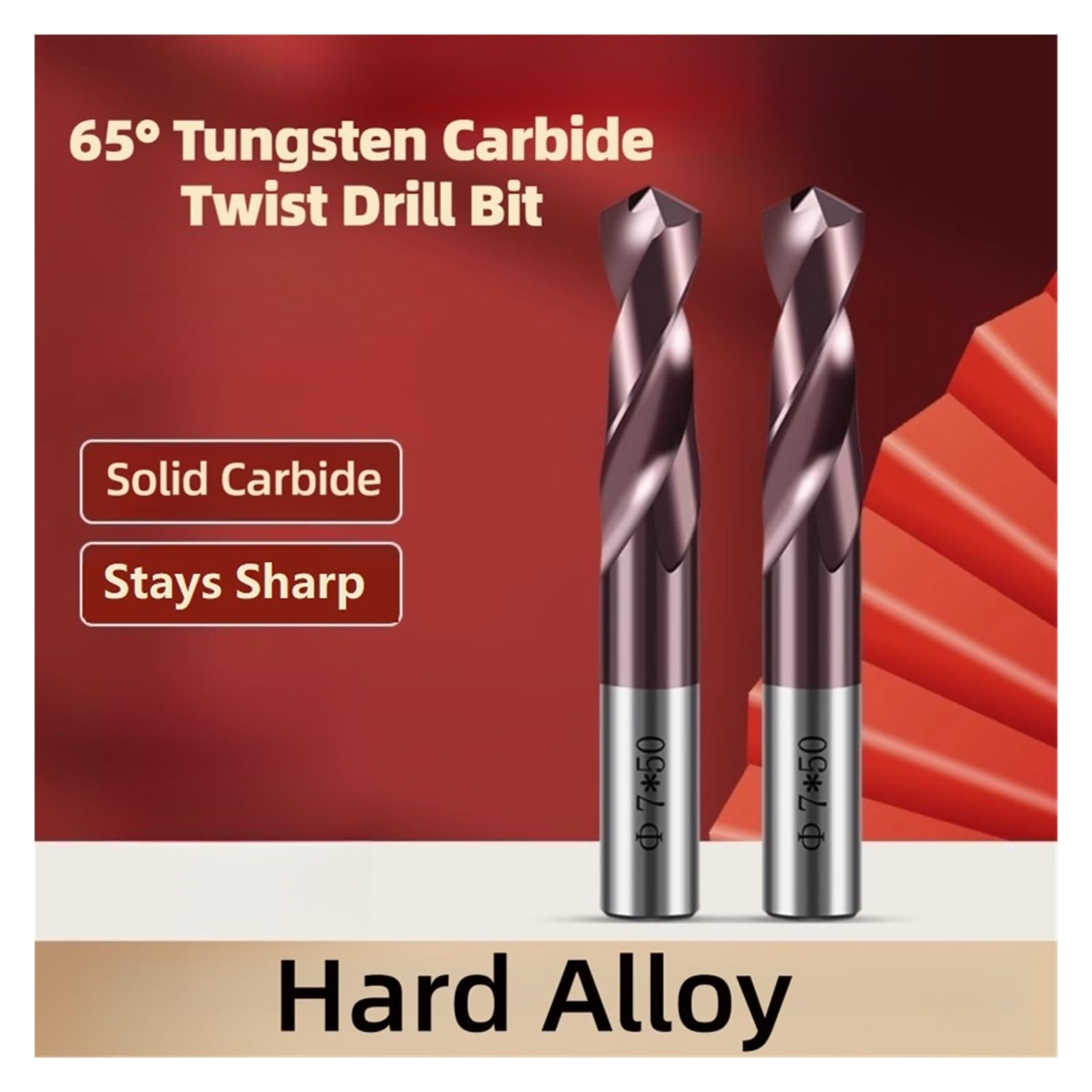 Juego de brocas helicoidales de acero de tungsteno, brocas de carburo de 65°, herramientas de perforación industriales de precisión para metal, acero inoxidable, hierro de 1 mm a 20 mm(22mm)
