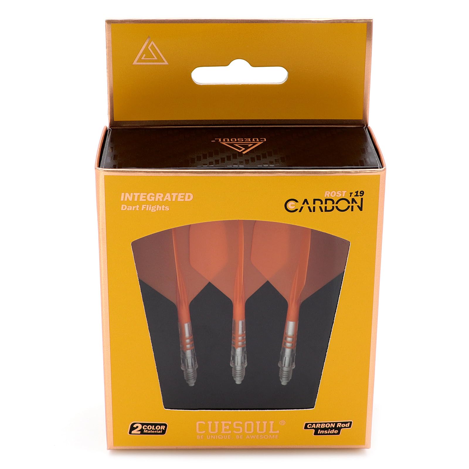 CUESOUL Rost T19 Eje de dardo Integrado de Carbono y Forma estándar de Vuelo, Juego de 3