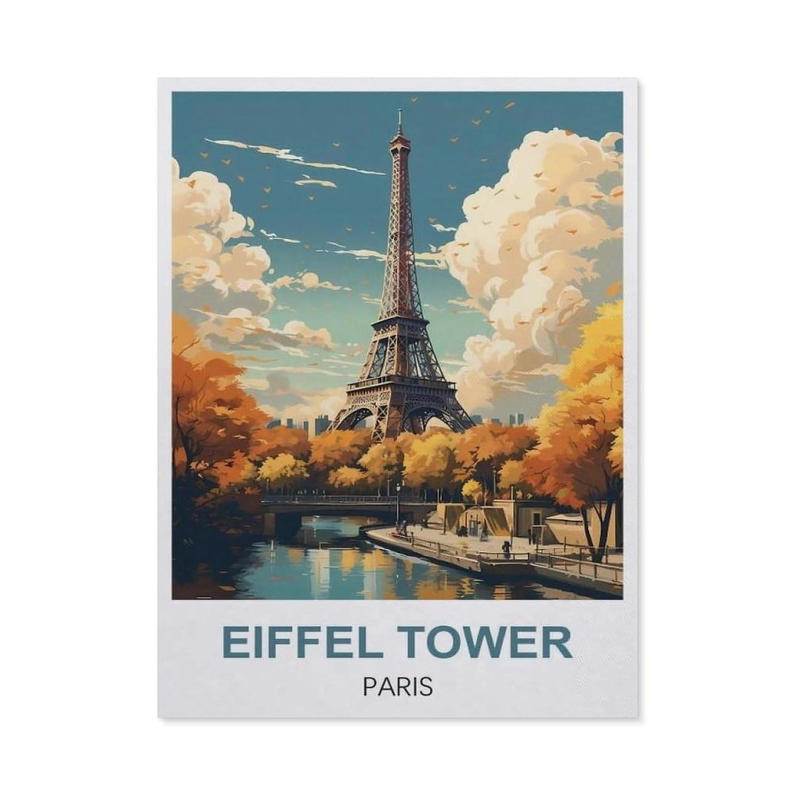 Vintage Wall Decor Metal Poster Plaque，Eiffel Tower Paris