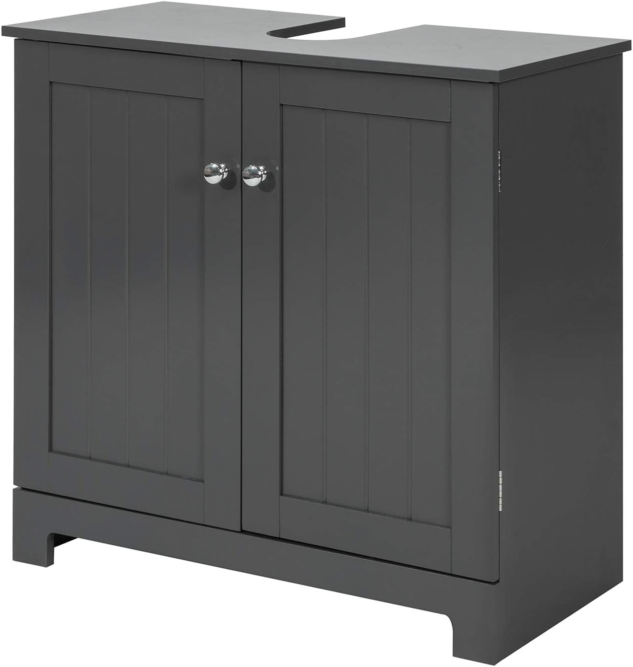 SoBuy BZR18-DG Armario Lavabo con Pie,Armario de Baño con 2 Estantes,60 x 30 x 60cm,ES (Gris)