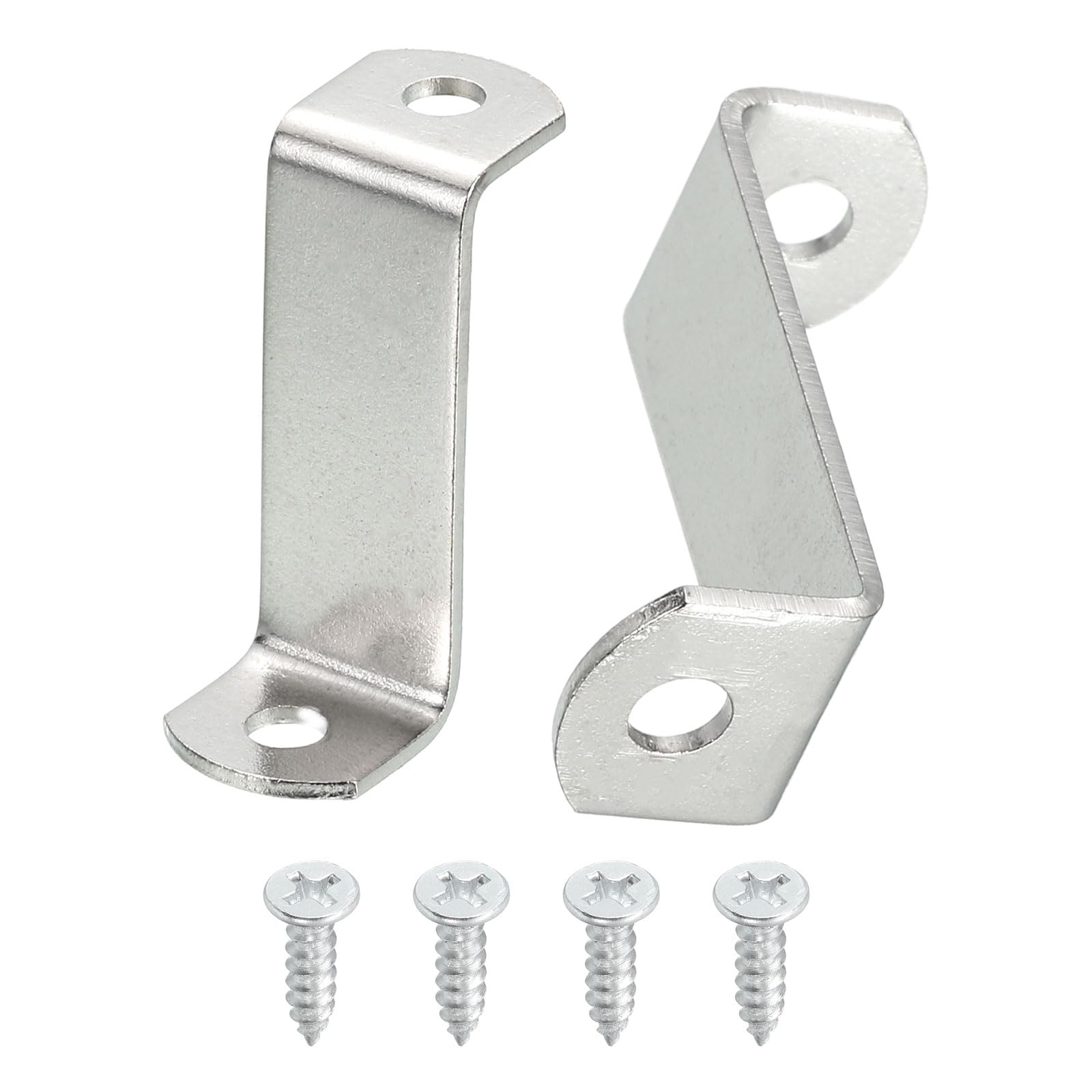 uxcell 35 Pcs 1 1/4" Offset Canvas Clips, Picture Framing Mirror Clips Z Shape Canvas Painting Mounting Clips with 2 Mounting Hole with Screws, Silver