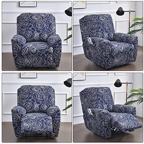 Image of Eco-Ancheng Recliner Slipcovers 4-Pieces Lazyboy Recliner Covers Recliner Couch Covers Recliner Chair Cover Non Slip Reclining Slipcovers with Storage Pockets Furniture Protector for Living Room