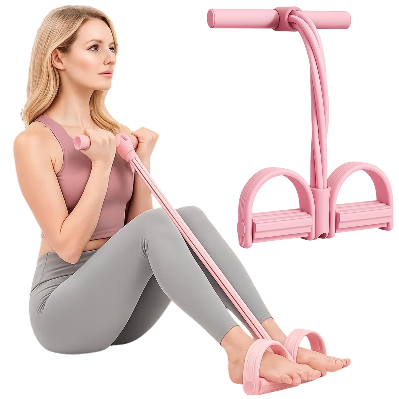 Sit up Exercise Equipment, Exercise Equipment for Home Use, Resistance Band for Sit Up Exercise, Abs Workout Equipment, Ab Trainer, Pink