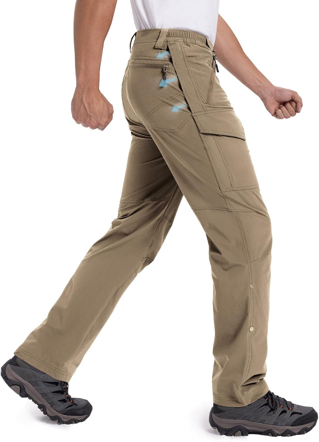 Moosehill Hiking Pants Men Vents: Cargo Lightweight Quick Dry Water Resistant with 6 Pockets for Outdoor, Travel & Casual