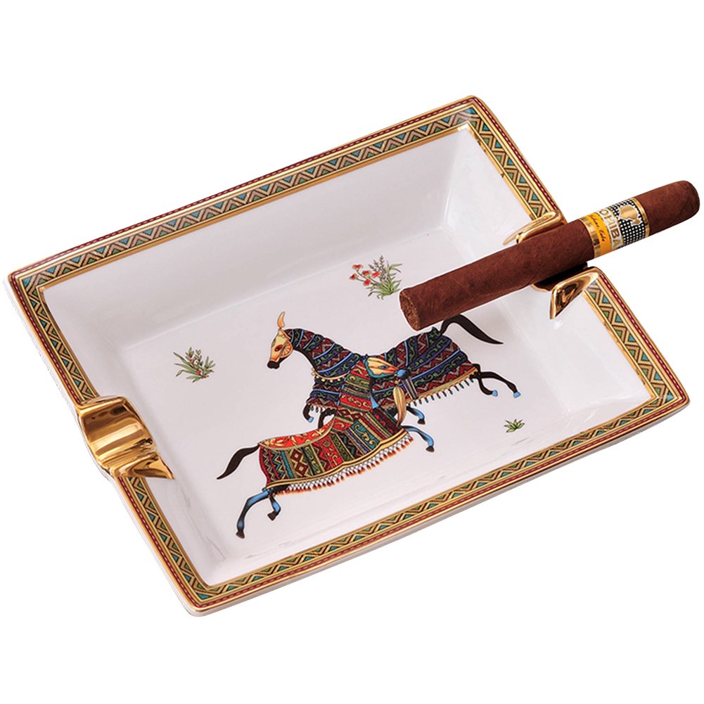 HERMES セラミック灰皿 馬デザイン