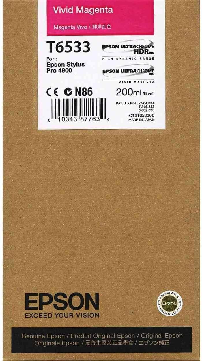 Epson UltraChrome HDR Ink Cartridge - 200ml Vivid Magenta (T653300)