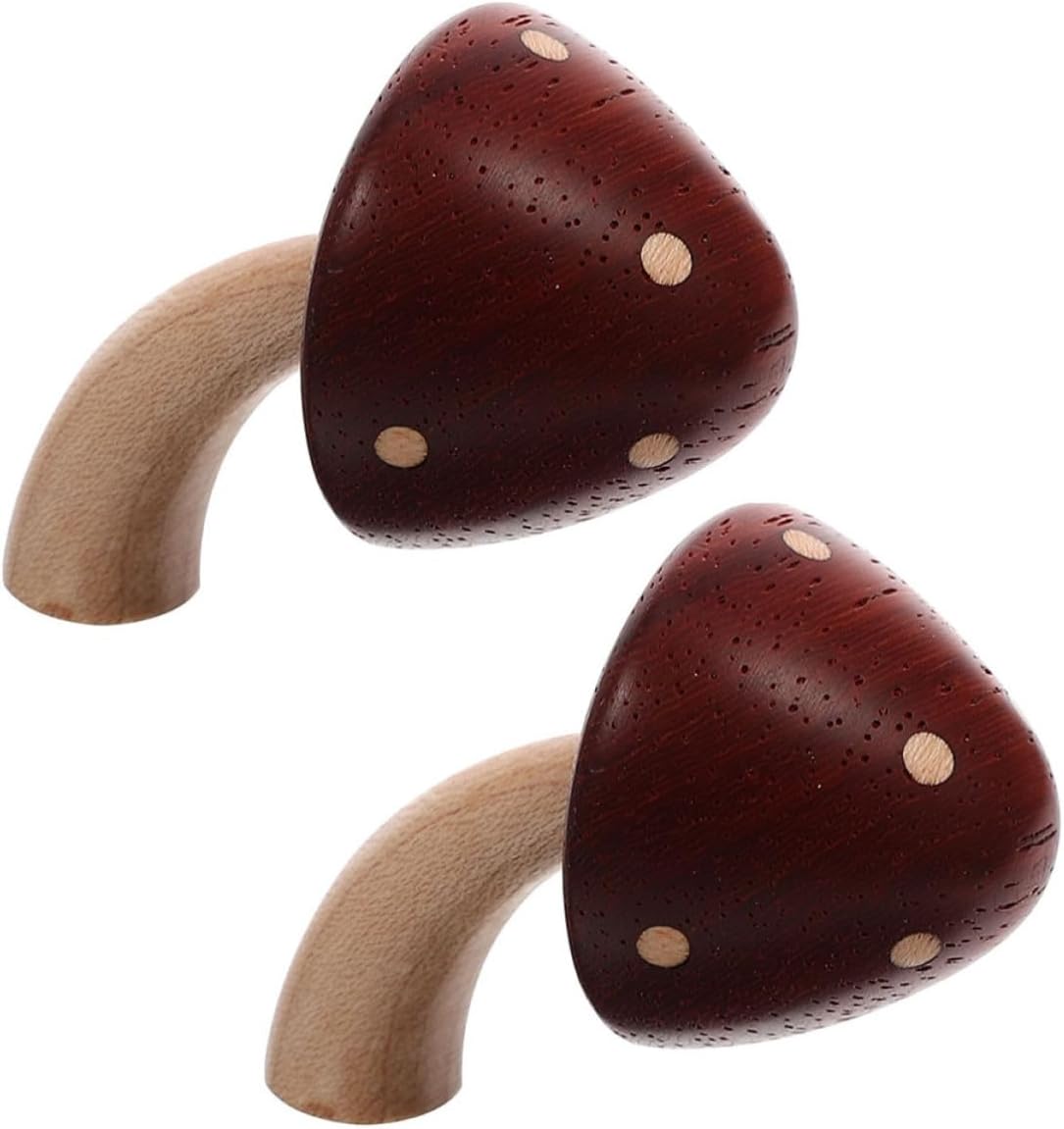 Vaguelly 2pcs Cute Mushroom Refrigerator Magnets with Easy Attachment, Versatile Use for Kitchen and Home, Charming Wooden Fridge Stickers with Unique Mushroom Design