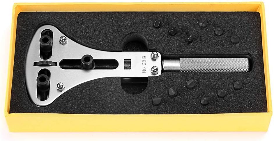 LLF Watch Case Repair Tool Kit with Large Adjustable Wrench and 12 Bits (for Watch Back Case Size 55mm)