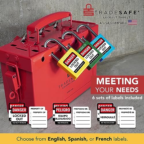 Image of TRADESAFE Lockout Tagout Locks Set with Master Keys - 10 Orange Loto Locks Keyed Different, OSHA Compliant Lock Out Tag Out Padlocks for Lockout Tagout Kit, 2 Keys Per Lock