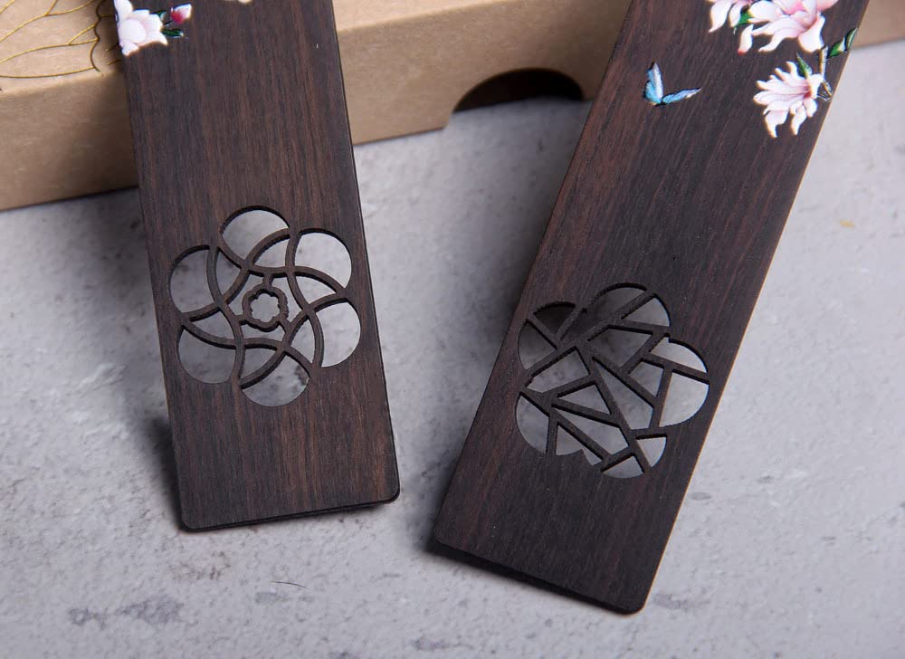 Amazon | WOWTAC 手作りの木製のしおり栞 誕生日プレゼント 天然木塗装