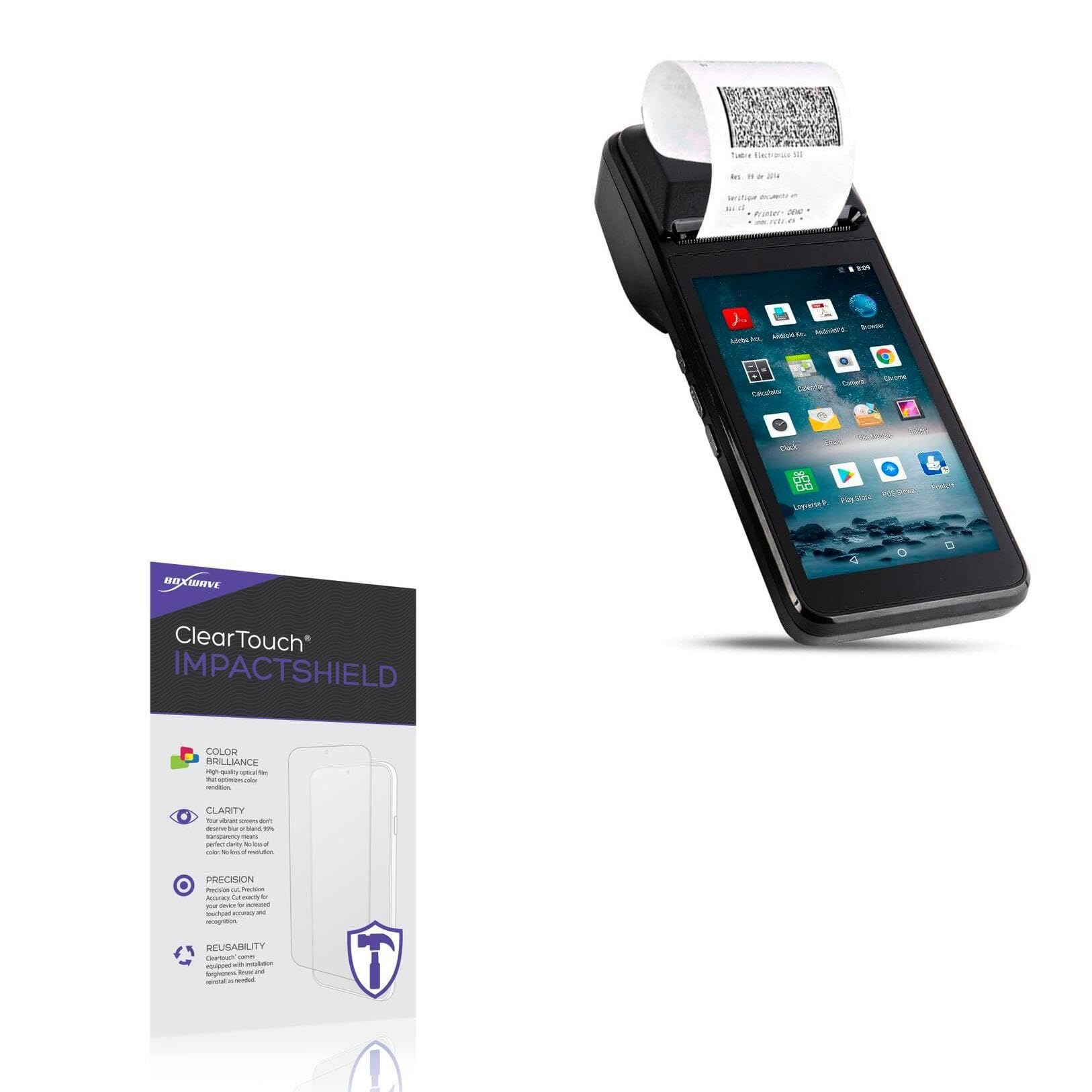 BoxWave Screen Protector Compatible with Multzo POS PDA Receipt Printer (001) (5 in) - ClearTouch ImpactShield (2-Pack), Impenetrable Screen Protector Flexible Film