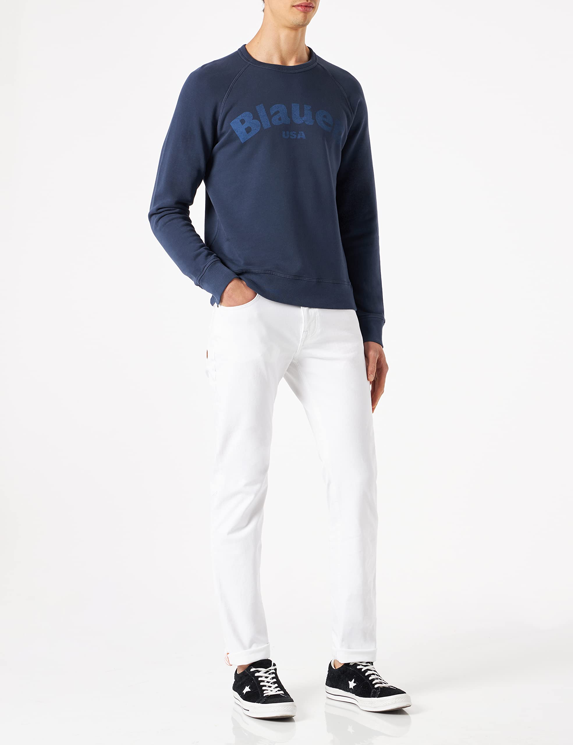 Blauer Felpa Girocollo Sudadera para Hombre