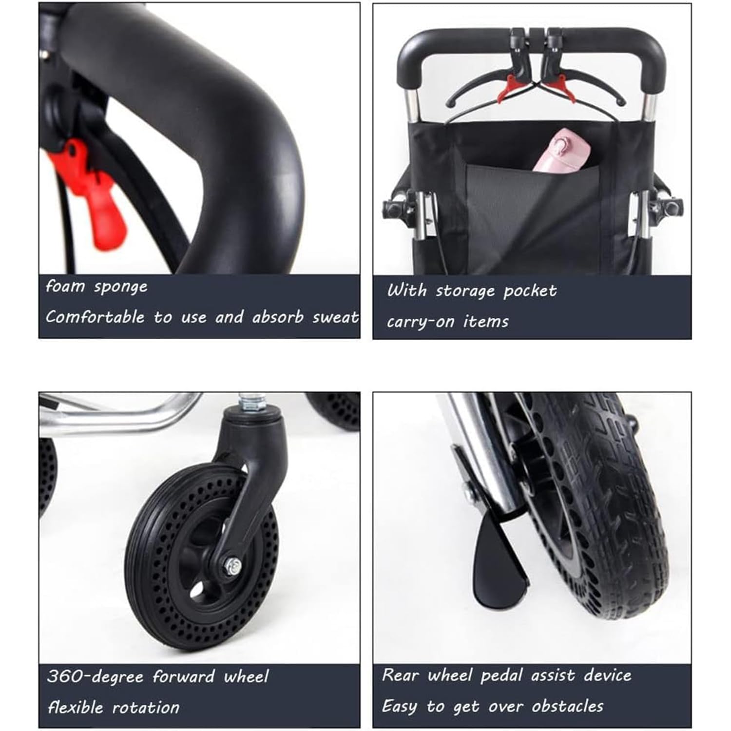 Silla de Ruedas Silla de Ruedas Plegable Ultraligera Silla de Ruedas de Transporte portátil Silla de Ruedas de Viaje de Aluminio Ligera para Personas Mayores Silla de Transferencia