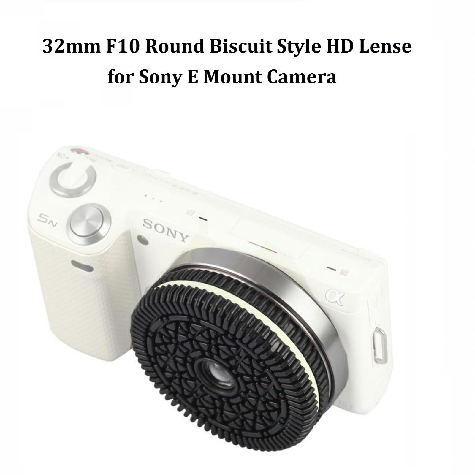 1 juego de lentes F10 de 32 mm sin enfoque para galletas compatibles con Sony E-mount Series Mirrorless Camera Zone Focus Lens