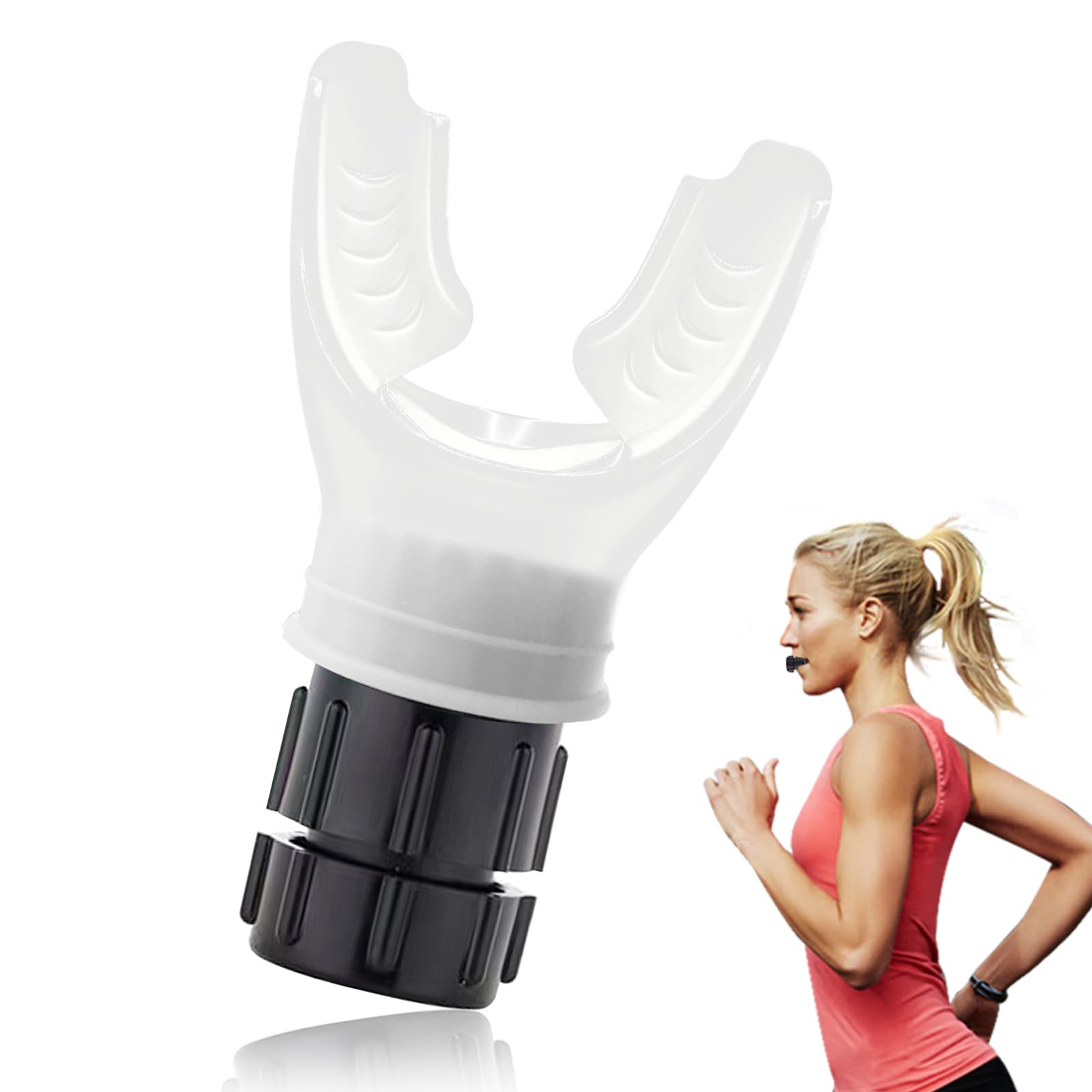 Appareil Entraînement Respiratoire Double Résistance Réglable - Silicone Médical + Embouts, Lanière Et Étui
