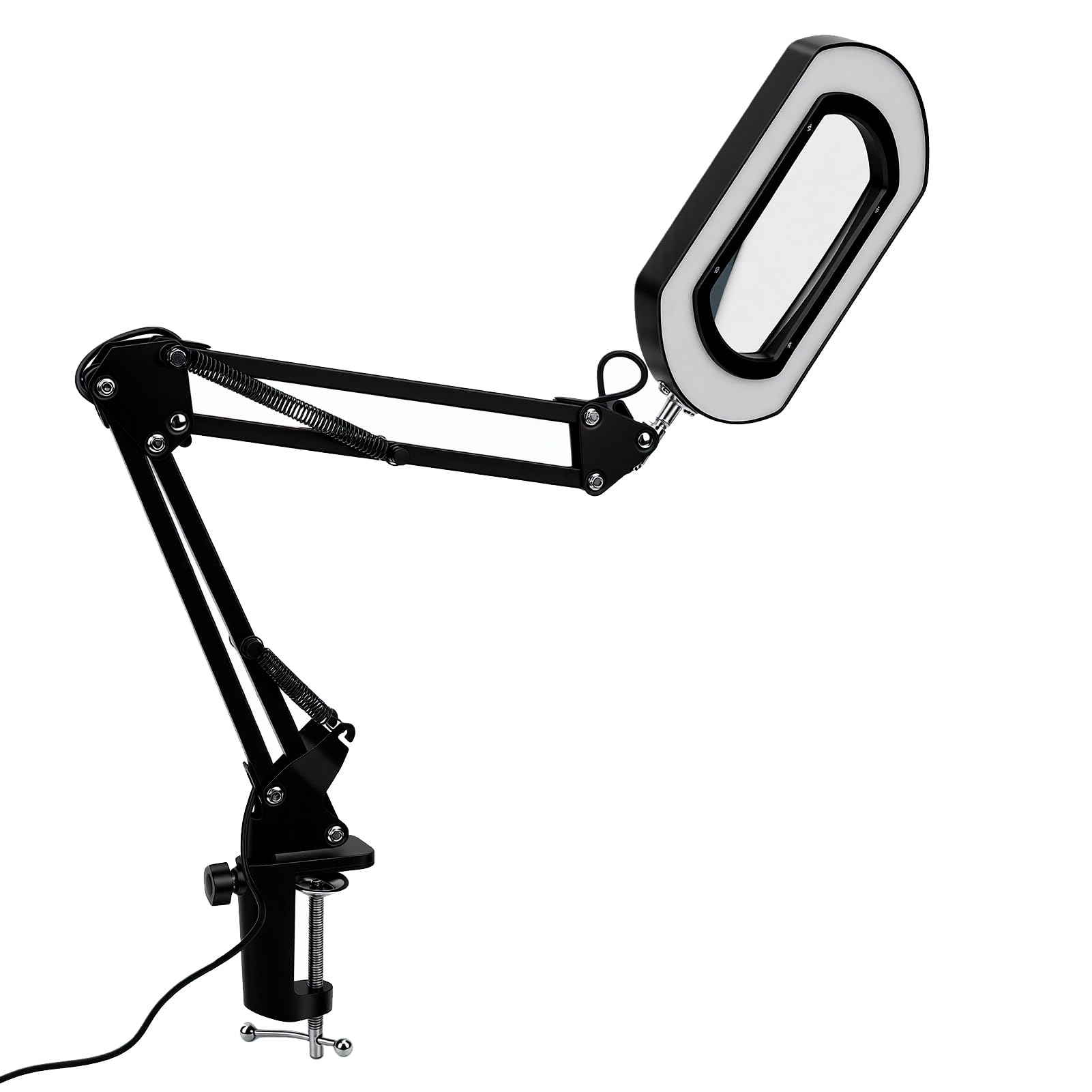 ASHATA Lupa Cuadrada 15X con Luz Alimentada por USB Brillo Ajustable para Reparaciones Pasatiempos Manualidades 5 Ajustes de Temperatura
