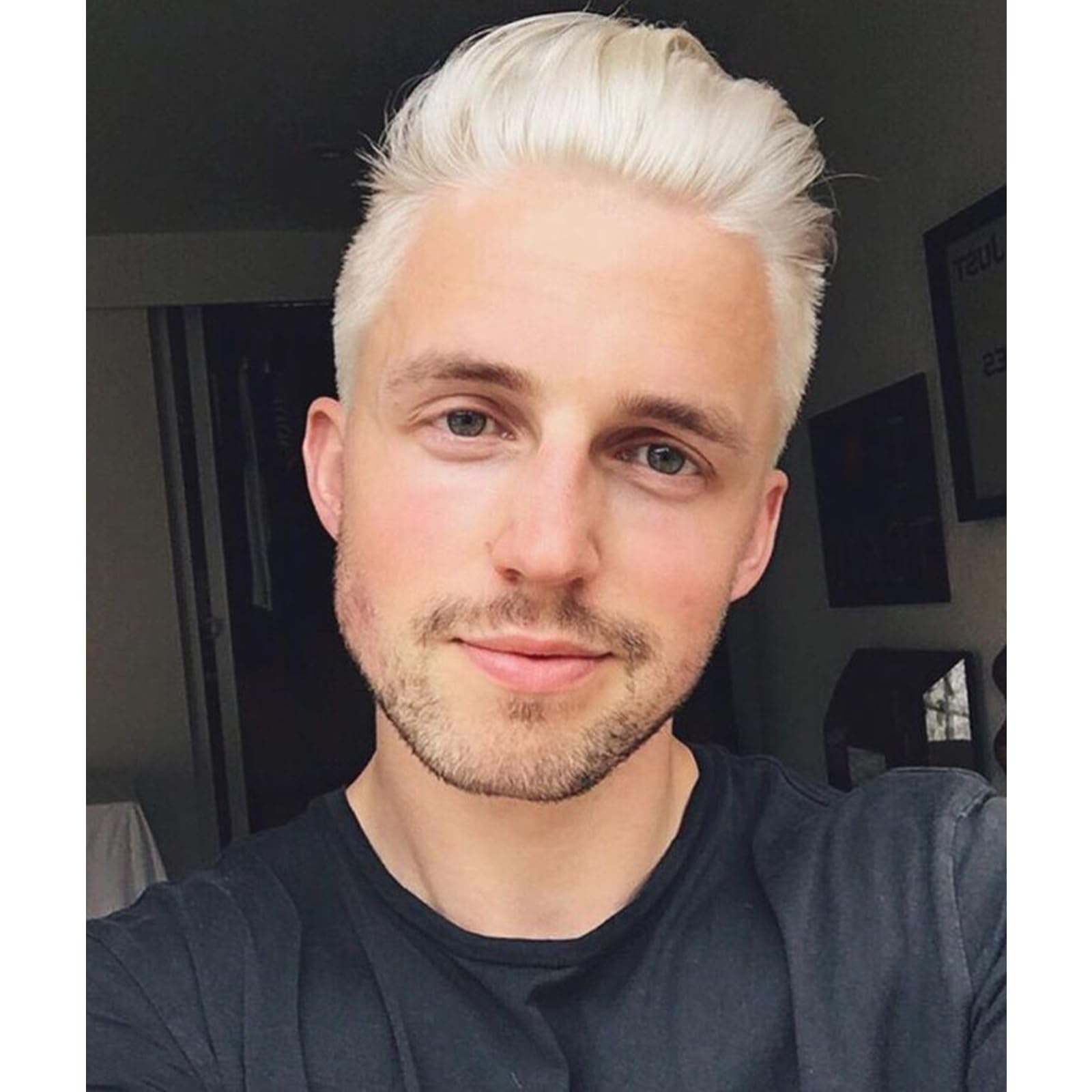 Men's Toupee Monofilament Net with PU around Base European Virgin Human Hair Lace Front Mens Hairpiece Hair Replacement System 10"×8" White Color