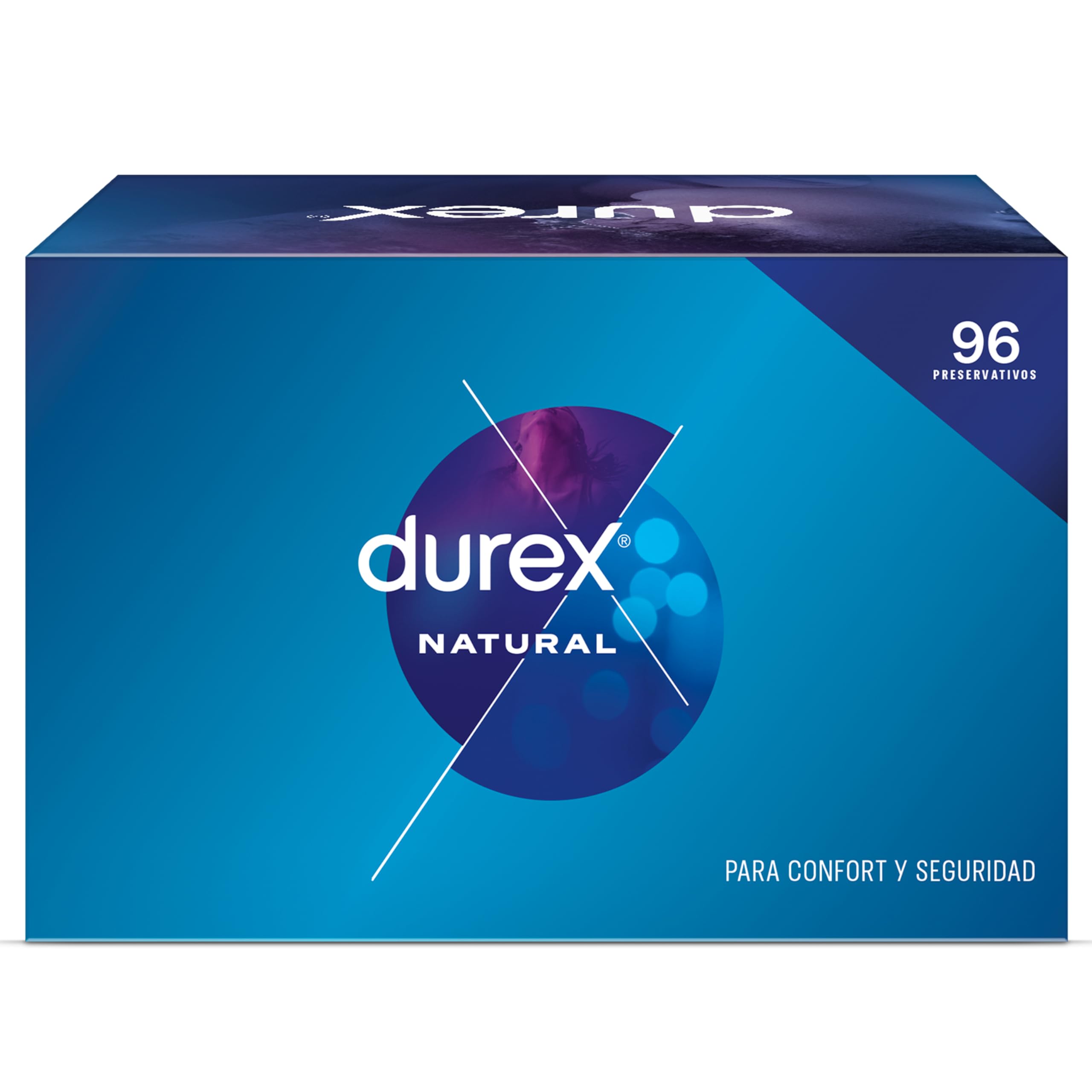 Durex Pack Preservativos Natural, para Confort y Seguridad, 96 condones