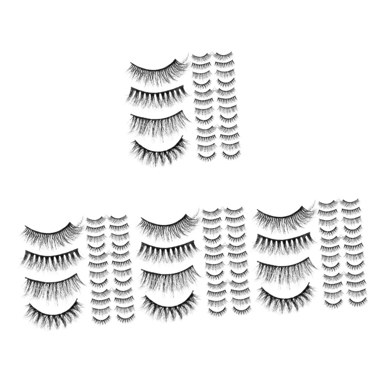 FRCOLOR 4 Juegos De Extensiones De Pestañas Postizas Para Niñas Fáciles De Aplicar Para Un Look Diario Y Nocturno 20 Pares X 4