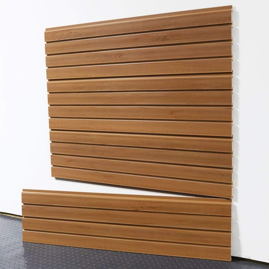 Standard Duty 4' ft. Slatwall Panels (Set of 4 Panels, Covers 16 sq. ft.) (Rustic Cedar)