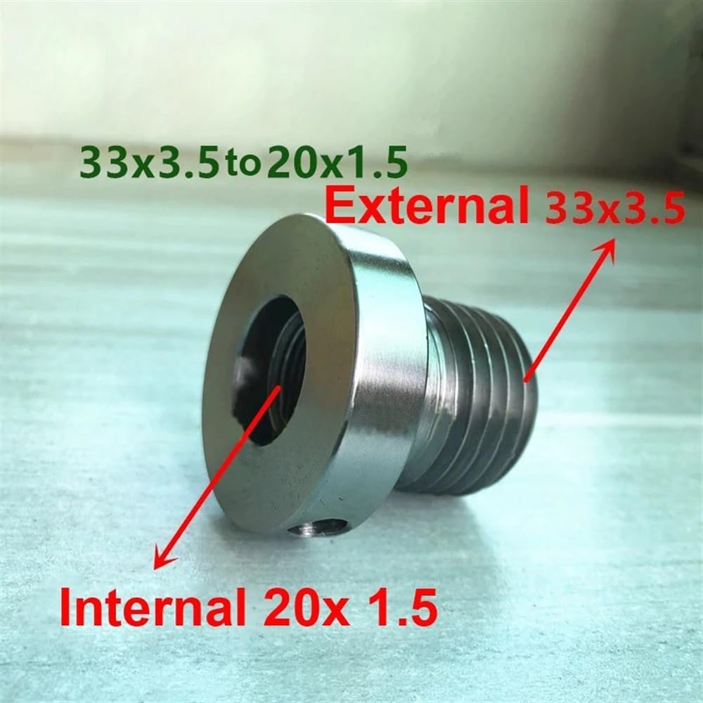 Adaptateur d'insert de mandrin M33 x 3,5 à M20 x 1,5 pour tour à bois