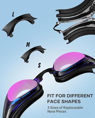 Miniatura 7 de Aegend Paquete de 2 gafas de natación para hombres, mujeres, adultos, jóvenes, sin fugas