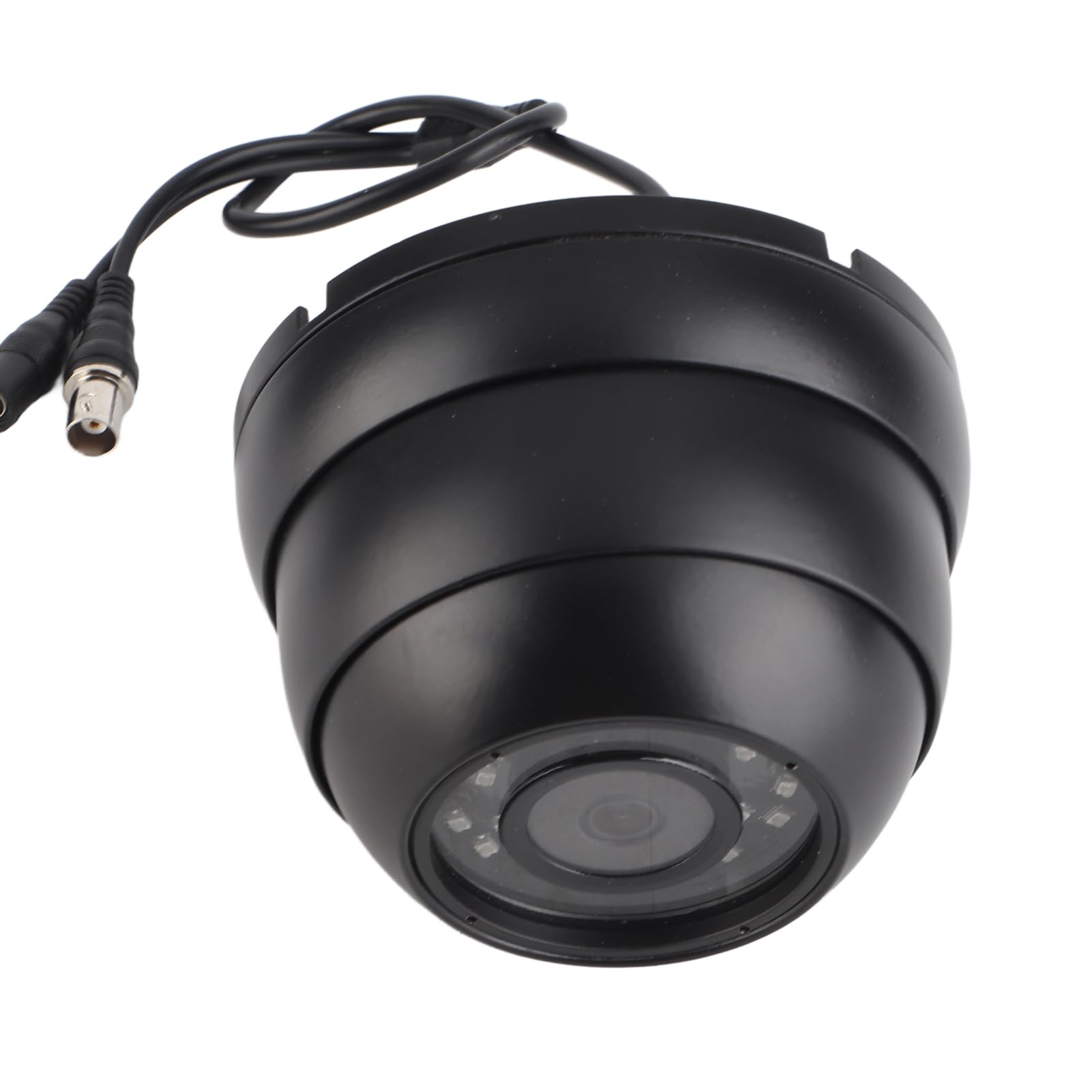 Telecamera di sorveglianza a cupola 1080p HD CCTV Visione notturna 120 gradi grandangolare leggera per autobus auto barca (Nera)