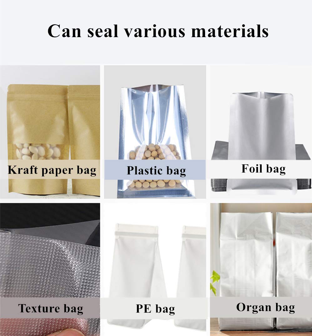 Sellador térmico de pedal con calefacción de doble cara para película compuesta, papel de aluminio y bolsas de papel kraft