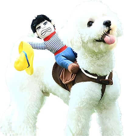 DELIFUR Dog Costumes Pet Costume Pet Halloween Suit Cowboy Rider Style Dogs Outfits(L)