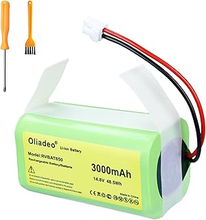 RVBAT850 for Shark Ion Vacuum Replacement Battery - AV1010AE, AV2501S, AV1110AE, RV1001AE, RV2001, RV850, AV2501AE, RV750_N, AV970 Robot Vacuum Cleaners RVBAT85002 (Attention: 2 Prongs Connector)