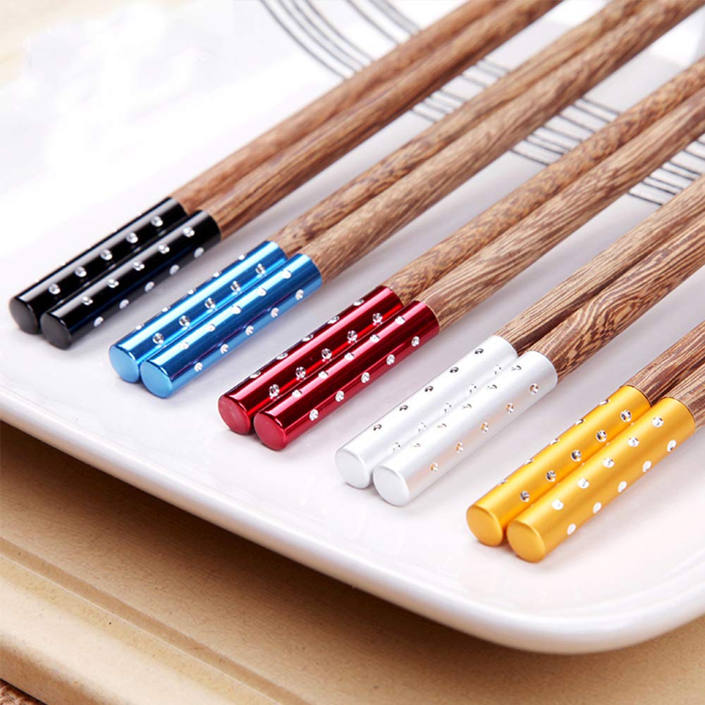 Baguettes, baguettes chinoises Wooden Reusable Chopsticks Gift Set with Case Japanese Sushi Chopsticks Natural Wood Luxury Chinese Chopsticks Non-Slip ChopsticksDishwasher Safe Chopsticks,A